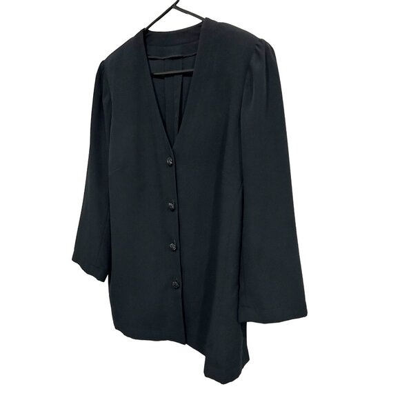 Vintage Black Button-Up Plus Size Blazer Jacket - Picture 3 of 7
